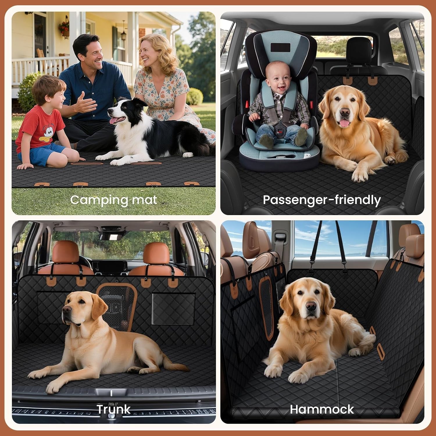 600D Heavy Duty Dog Car Seat Cover for Back Seat, 2026 Upgraded