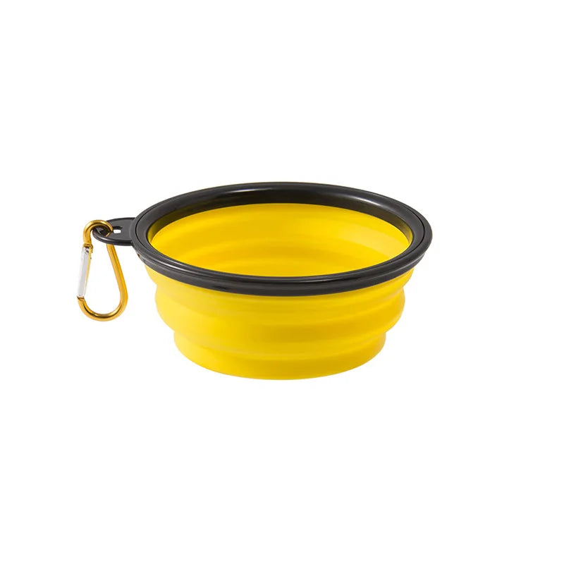 Two-In-One Dog Food & Water Bowl TPR Folding Retractable Portable Outdoor Travel Bowl