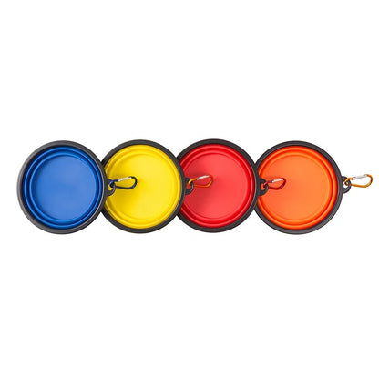 Two-In-One Dog Food & Water Bowl TPR Folding Retractable Portable Outdoor Travel Bowl