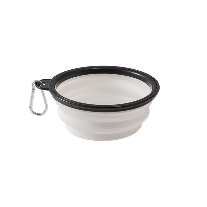 Two-In-One Dog Food & Water Bowl TPR Folding Retractable Portable Outdoor Travel Bowl