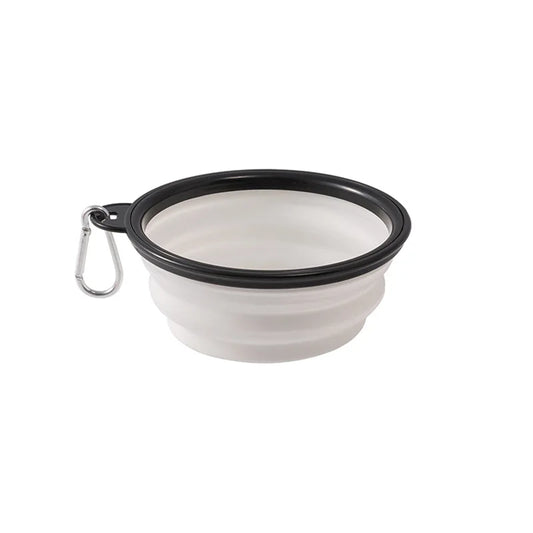 Two-In-One Dog Food & Water Bowl TPR Folding Retractable Portable Outdoor Travel Bowl
