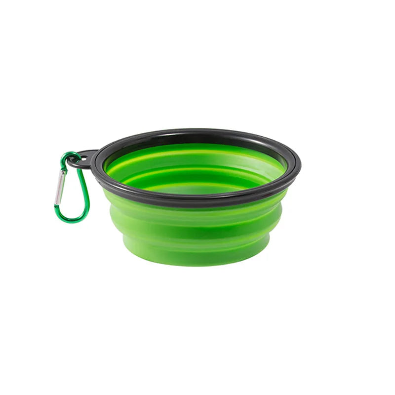 Two-In-One Dog Food & Water Bowl TPR Folding Retractable Portable Outdoor Travel Bowl