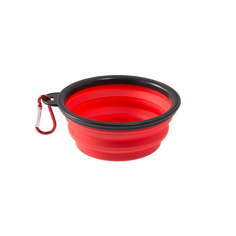 Two-In-One Dog Food & Water Bowl TPR Folding Retractable Portable Outdoor Travel Bowl
